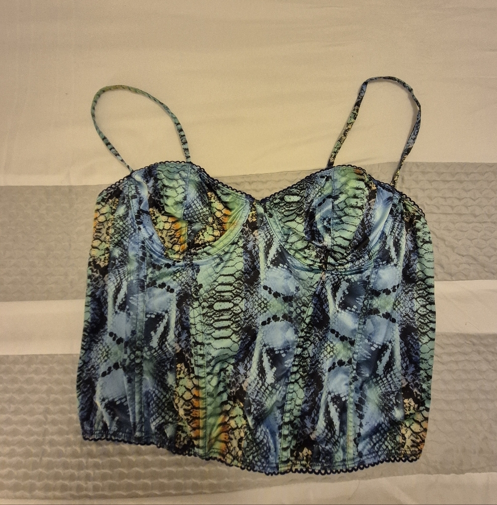 Snakeskin Print Corset Top